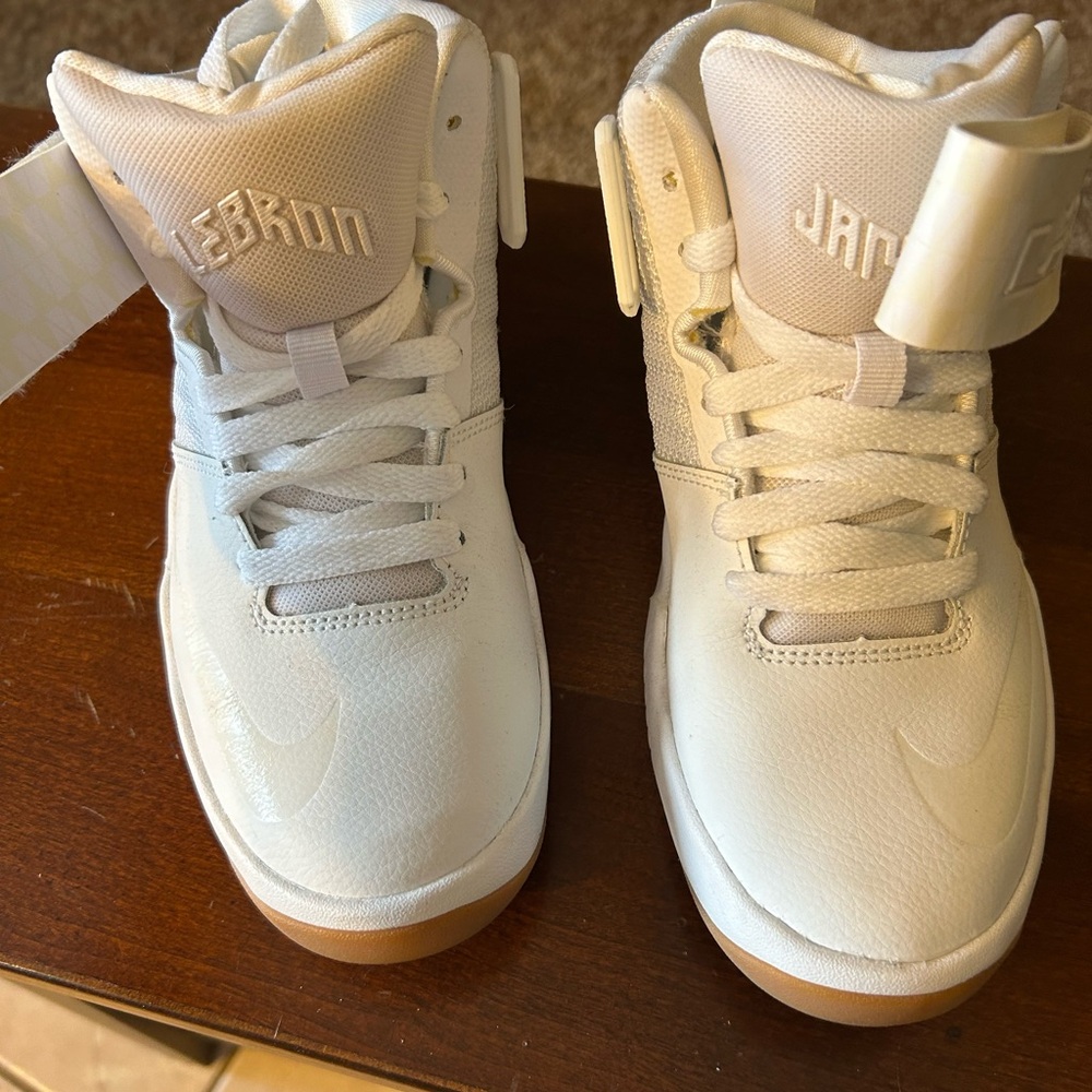 LeBron Kids White High-Top Sneakers